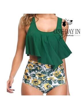 Adisputent High Waist Flounce Bikini Swimsuit Size S
